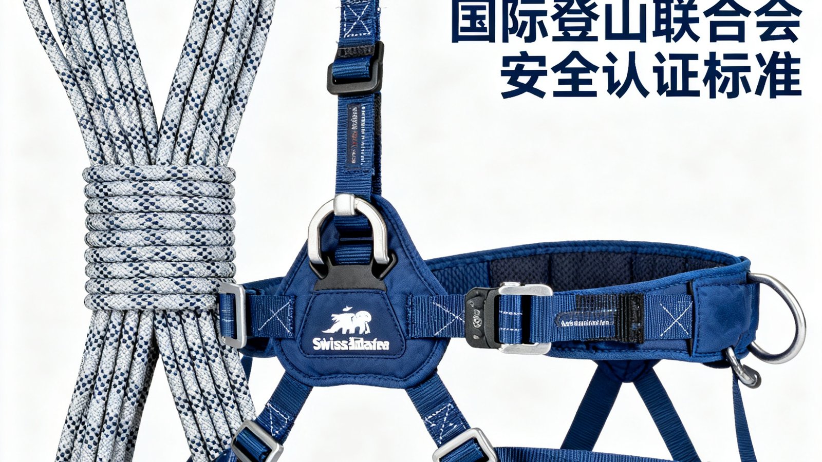 瑞士猛犸象品牌专业登山绳索和安全带，通过UIAA国际登山联合会安全认证标准